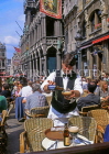 Belgium, BRUSSELS, Grand Place, cafe scene, waiter serving beer, BEL120JPL