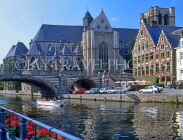 Belgium, GHENT, St Michel's Church and tour boat along Leie Canal, GH5JPL