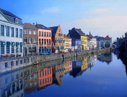 Belgium, GHENT, old houses of Graslei and Leie Canal, GH9JPL