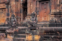 CAMBODIA, Angkor, Banteay Srei Temple, guardian statues, CAM1140JPL