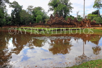 CAMBODIA, Angkor, Banteay Srei Temple, moat by the temple complex, CAM1119JPL