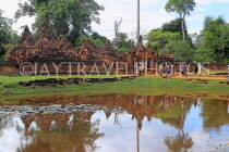 CAMBODIA, Angkor, Banteay Srei Temple, moat by the temple complex, CAM1120JPL
