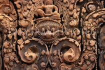 CAMBODIA, Angkor, Banteay Srei Temple, sandstone carvings, CAM1098JPL