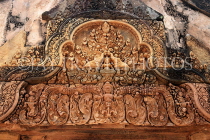 CAMBODIA, Angkor, Banteay Srei Temple, sandstone carvings, CAM1135JPL