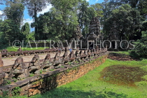 CAMBODIA, Angkor, Preah Khan Temple, East Gate Bridge entrance, CAM1159JPL