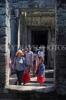 CAMBODIA, Angkor, Preah Khan Temple, tourists at temple site, CAM1172JPL