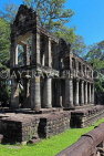 CAMBODIA, Angkor, Preah Khan Temple, two storey building with circular columns, CAM1153JPL