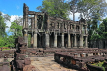 CAMBODIA, Angkor, Preah Khan Temple, two storey building with circular columns, CAM1155JPL