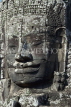 CAMBODIA, Angkor Wat, Angkor Thom temple, giant stone carvings, CAM107JPL