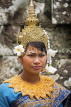 CAMBODIA, Angkor Wat, Apsara dancer in traditional dress, CAM60JPL