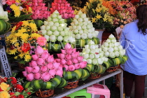 CAMBODIA, Phnom Penh, Phsar Thmey (Central Market), flower stall, Lotus flowers, CAM2114JPL