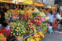 CAMBODIA, Phnom Penh, Phsar Thmey (Central Market), flower stalls, CAM2109JPL