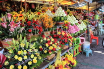CAMBODIA, Phnom Penh, Phsar Thmey (Central Market), flower stalls, CAM2110JPL