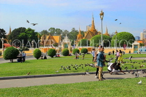 CAMBODIA, Phnom Penh, Royal Palace Park, palace in background, CAM1814JPL