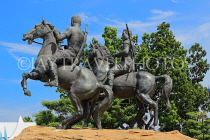 CAMBODIA, Phnom Penh, Sisowath Quay, Decho Meas Decho Yat statues, CAM1849JPL