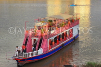 CAMBODIA, Phnom Penh, Tonle Sap River, Cruise Boat, moored, CAM1845JPL
