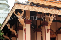 CAMBODIA, Phnom Penh, Wat Phnom, Main Hall (shrine room), Apsara sculptures, CAM1956JPL