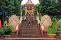 CAMBODIA, Phnom Penh, Wat Phnom, stairway leading to main Temple Hall, CAM1944JPL
