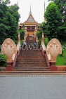 CAMBODIA, Phnom Penh, Wat Phnom, stairway leading to main Temple Hall, CAM1947JPL