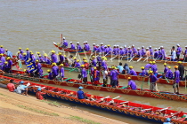 CAMBODIA, Phnom Penh, Water Festival, racing boats getting ready, Tonle Sap River, CAM1518JPL