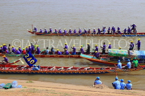 CAMBODIA, Phnom Penh, Water Festival, racing boats getting ready, Tonle Sap River, CAM1519JPL