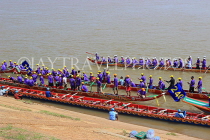CAMBODIA, Phnom Penh, Water Festival, racing boats getting ready, Tonle Sap River, CAM1520JPL