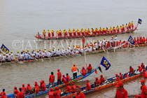 CAMBODIA, Phnom Penh, Water Festival, racing boats getting ready, Tonle Sap River, CAM1524JPL