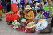 CAMBODIA, Phnom Penh, Water Festival, souvenir hat seller, CAM1880JPL