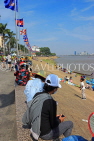CAMBODIA, Phnom Penh, Water Festival, spectators by Tonle Sap River, CAM1622JPL