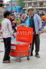 CAMBODIA, Phnom Penh, street food, mobile vendor selling cool bottled water, CAM2088JPL