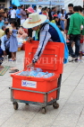 CAMBODIA, Phnom Penh, street food, mobile vendor selling cool bottled water, CAM2089JPL