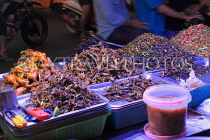 CAMBODIA, Phnom Penh, street food, night market, fried insects, CAM1991JPL