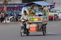 CAMBODIA, Phnom Penh, street scene, mobile street food vendor, CAM1775JPL