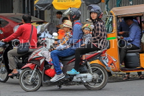 CAMBODIA, Phnom Penh, street scene, motorbike traffic, CAM1703JPL