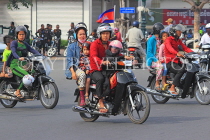 CAMBODIA, Phnom Penh, street scene, motorbike traffic, CAM1767JPL