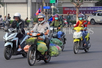 CAMBODIA, Phnom Penh, street scene, motorbike traffic, CAM1768JPL