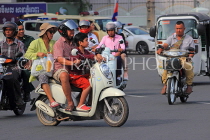 CAMBODIA, Phnom Penh, street scene, motorbike traffic, CAM1824JPL