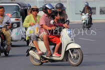 CAMBODIA, Phnom Penh, street scene, motorbike traffic, CAM1825JPL