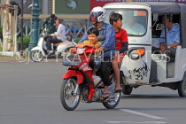 CAMBODIA, Phnom Penh, street scene, motorbike traffic, CAM1828JPL