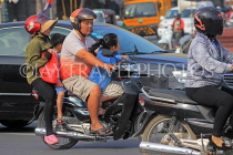 CAMBODIA, Phnom Penh, street scene, traffic, four on a bike, CAM1826JPL