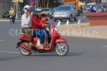 CAMBODIA, Phnom Penh, street scene, traffic, scooter, CAM1828JPL