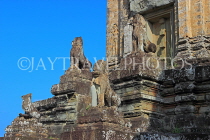 CAMBODIA, Siem Reap, Angkor, Pre Rup Temple, guardian lion statues, CAM1048JPL