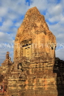 CAMBODIA, Siem Reap, Angkor, Pre Rup Temple, sunset view, temple top large tower, CAM1072JPL