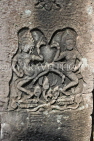CAMBODIA, Siem Reap, Angkor Thom, Bayon Temple, Apsara carvings on pillars, CAM725JPL