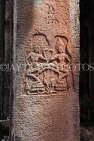 CAMBODIA, Siem Reap, Angkor Thom, Bayon Temple, Apsara carvings on pillars, CAM727JPL