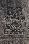 CAMBODIA, Siem Reap, Angkor Thom, Bayon Temple, Apsara carvings on pillars, CAM747JPL