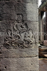 CAMBODIA, Siem Reap, Angkor Thom, Bayon Temple, Apsara carvings on pillars, CAM748JPL