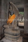 CAMBODIA, Siem Reap, Angkor Thom, Bayon Temple, Buddha statue & serpent hood, CAM763JPL