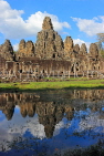 CAMBODIA, Siem Reap, Angkor Thom, Bayon Temple, and pool reflection, CAM690JPL