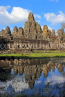 CAMBODIA, Siem Reap, Angkor Thom, Bayon Temple, and pool reflection, CAM691JPL